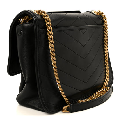 Saint Laurent Lambskin Matelasse Monogram Medium Niki Chain Satchel Black 3 of 11