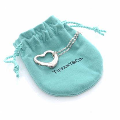 Tiffany Sterling Silver 16mm Elsa Peretti Open Heart Pendant Necklace 6 of 6