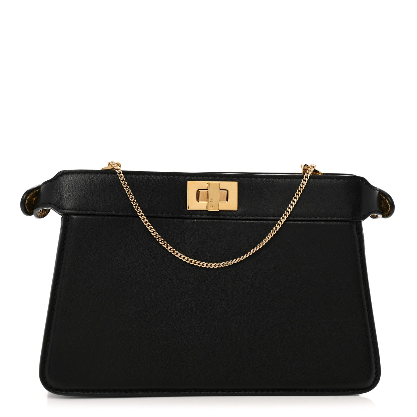 Nappa Small Peekaboo I SEE U East West Chain Satchel Black