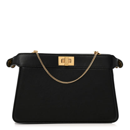Fendi Nappa Small Peekaboo I SEE U East West Chain Satchel Black 1 of 14