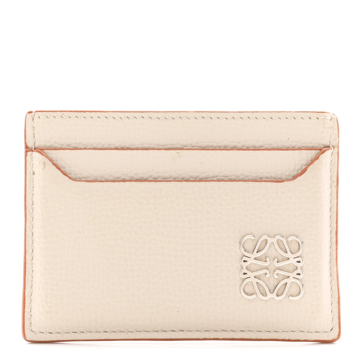 Loewe Soft Grained Calfskin Anagram Card Holder Light Oat 1 of 8
