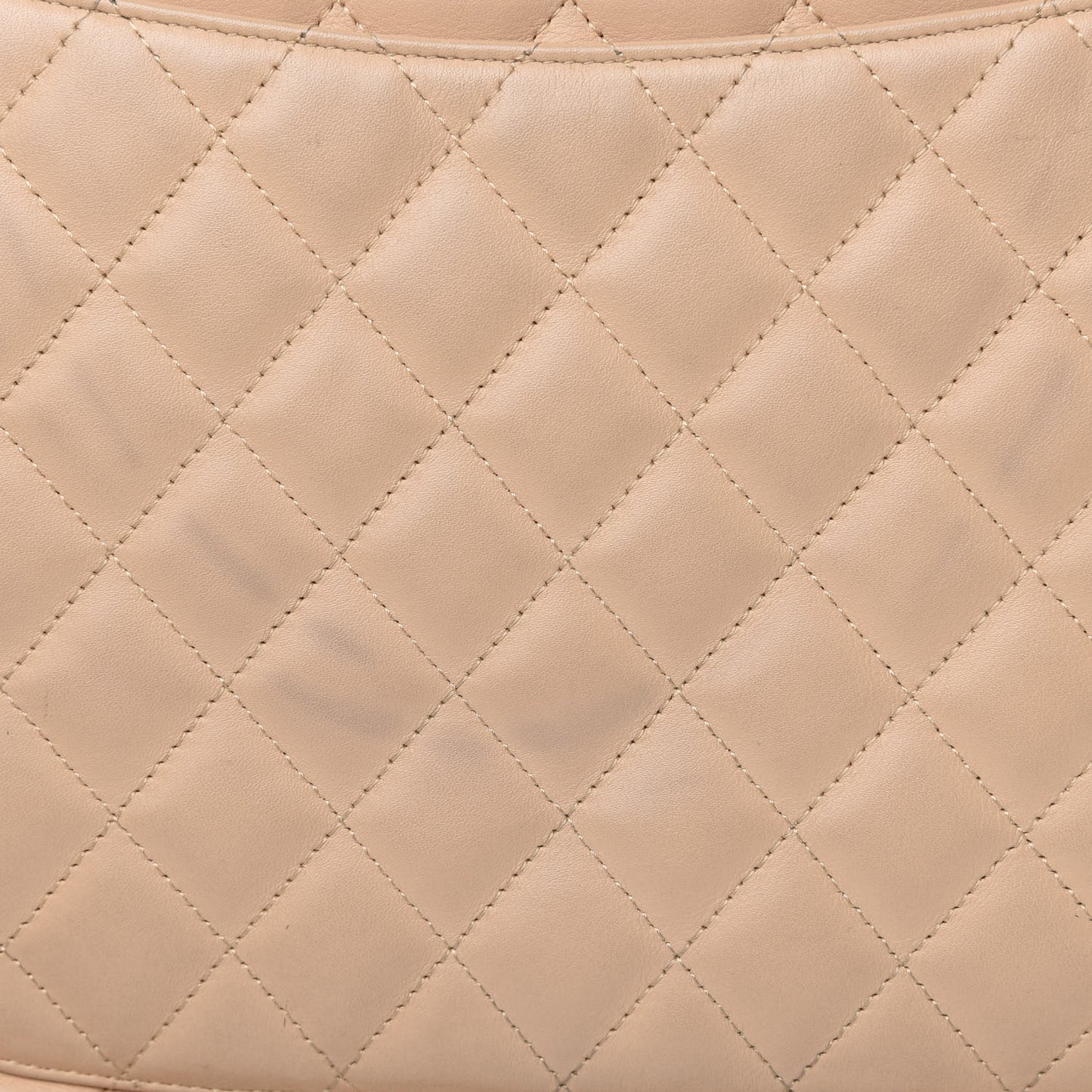 Calfskin Quilted Large Cambon Tote Beige Black