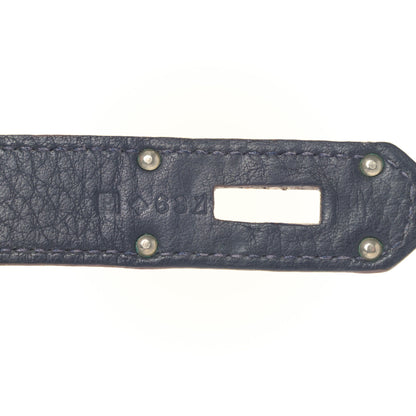 Hermes Taurillon Clemence Eclat Jypsiere 34 Etain Bleu Indigo 7 of 10