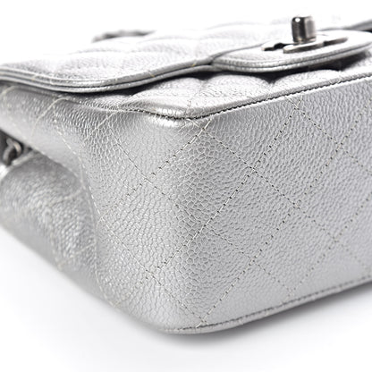 Chanel Metallic Caviar Quilted Mini Square Flap Silver 8 of 11