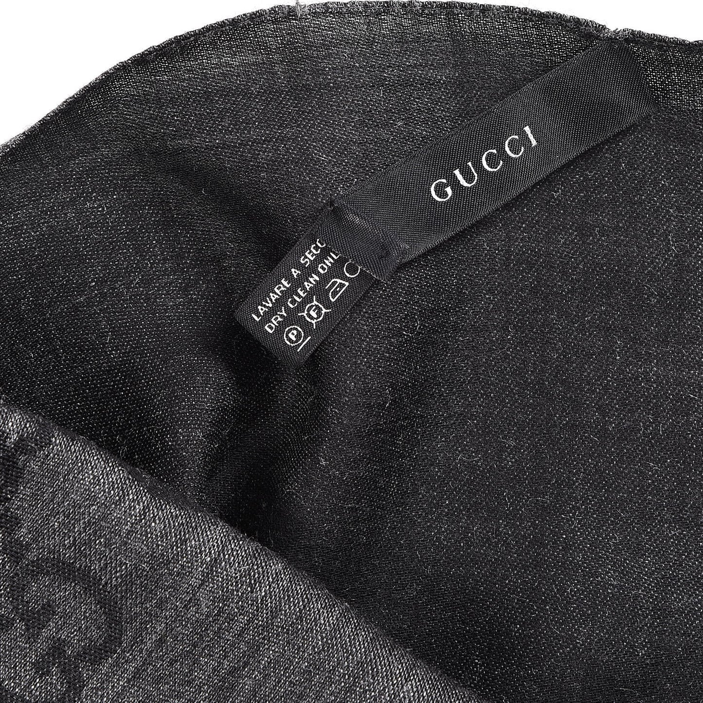 Wool Silk GG Monogram GGNat Scarf Anthracite
