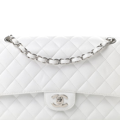Chanel Caviar Quilted Medium Double Flap White 8 of 13