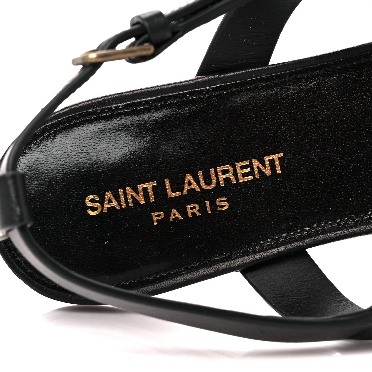 Saint Laurent Calfskin Cassandra Monogram Sandals 41 Black 7 of 9