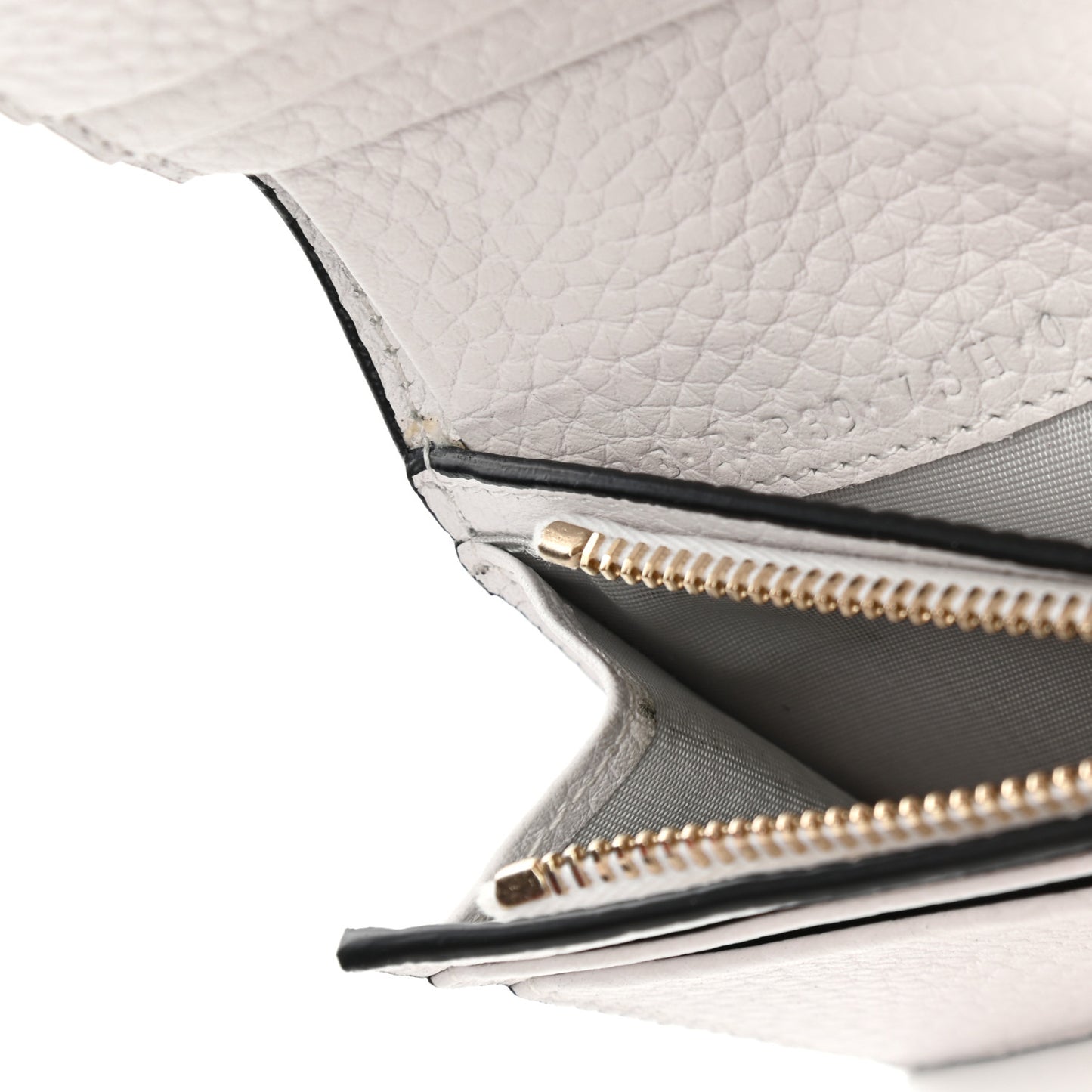Pebbled Calfskin Rockstud French Flap Wallet Optic White