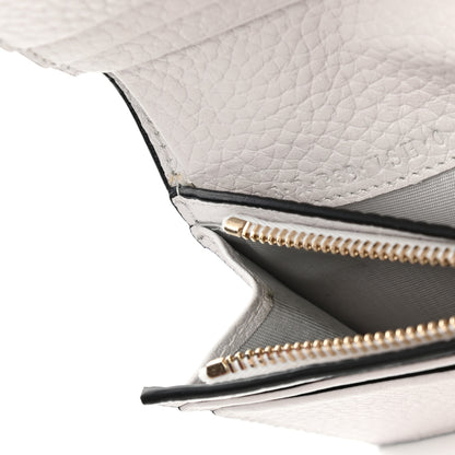 Valentino Garavani Pebbled Calfskin Rockstud French Flap Wallet Optic White 9 of 10