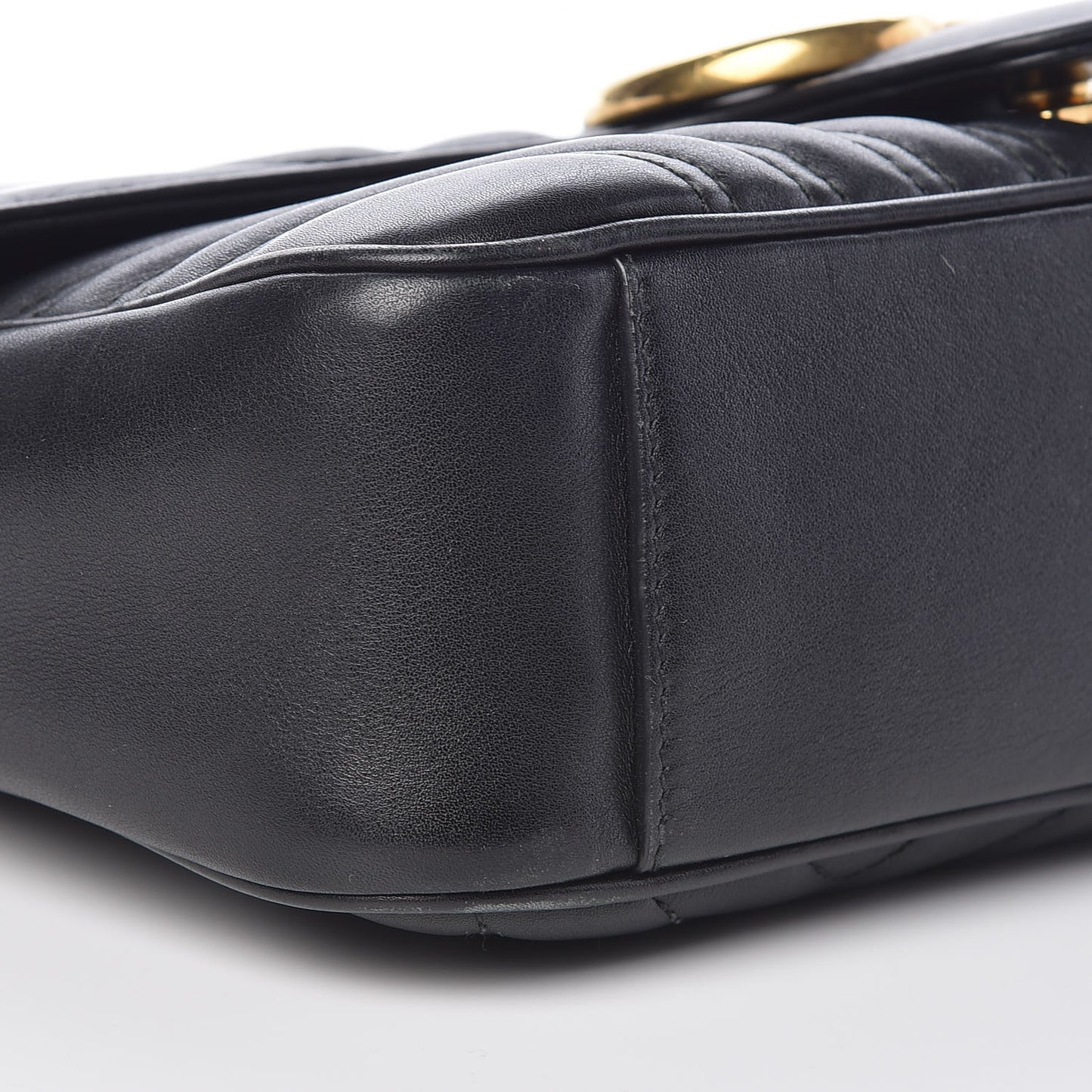 Calfskin Matelasse Small GG Marmont Shoulder Bag Black