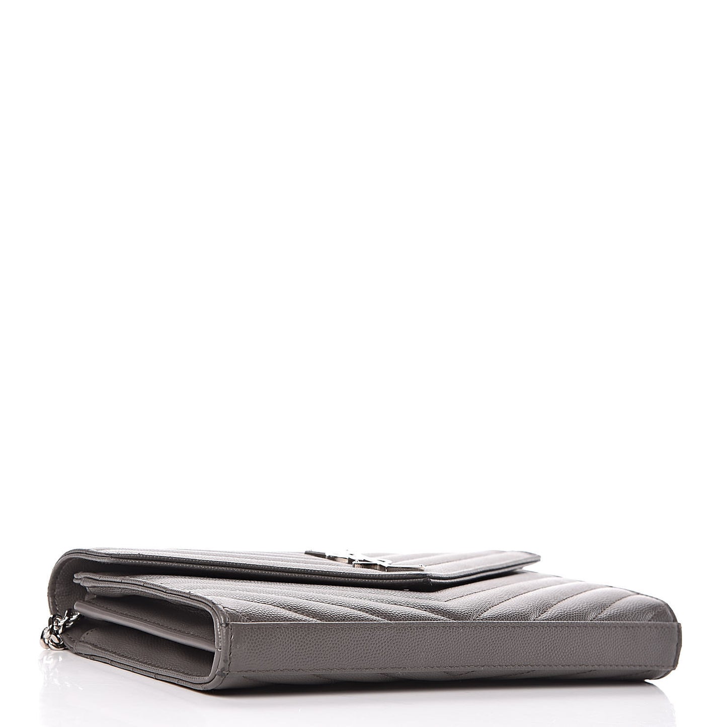 Grain De Poudre Matelasse Chevron Monogram Chain Wallet Earth