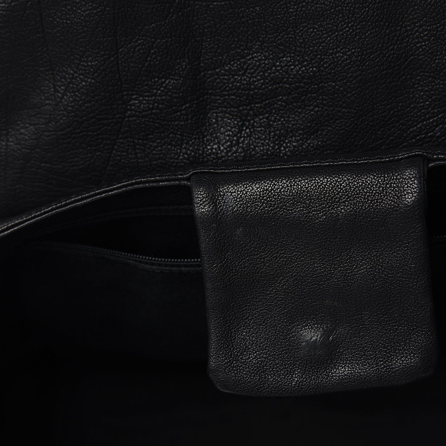 Calfskin Diamond Stitch Small Flap Black