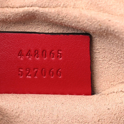 Gucci Calfskin Matelasse Mini GG Marmont Chain Shoulder Bag Hibiscus Red 7 of 10