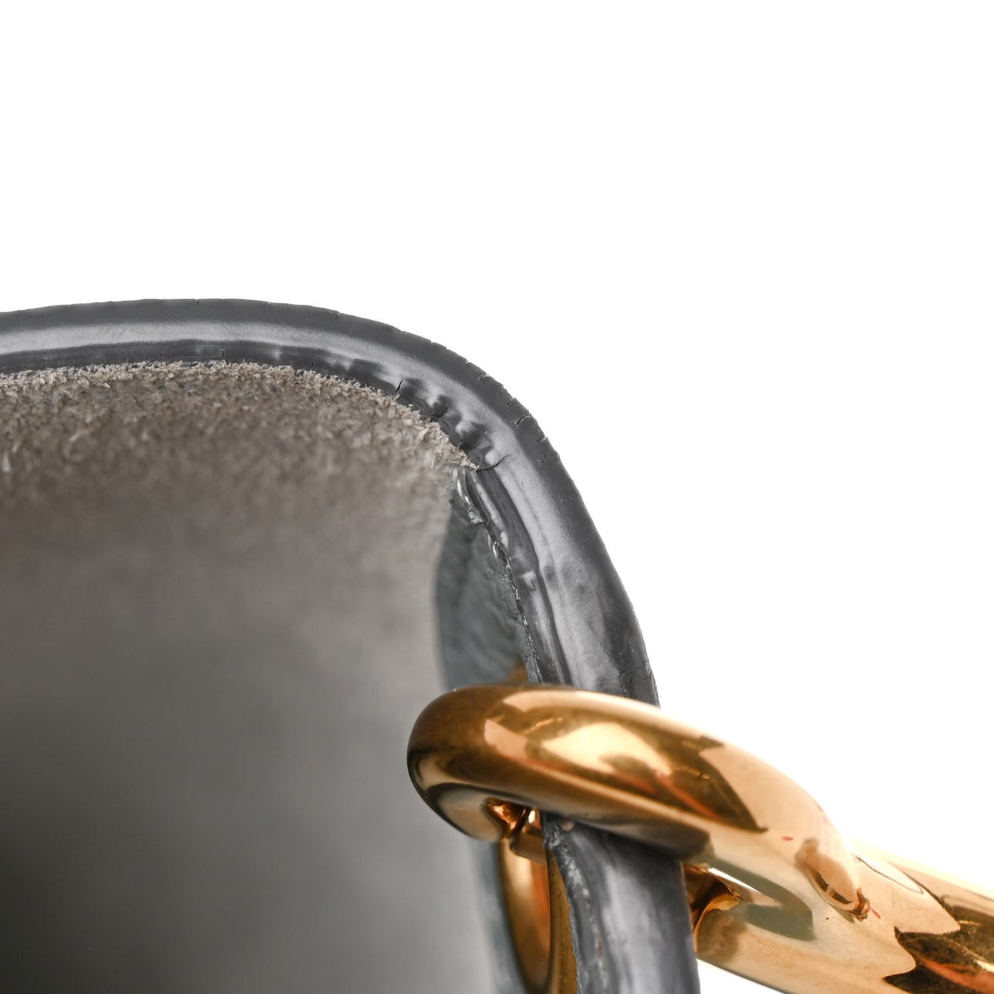 Soft Grained Calfskin Small Sangle Bucket Bag Grey