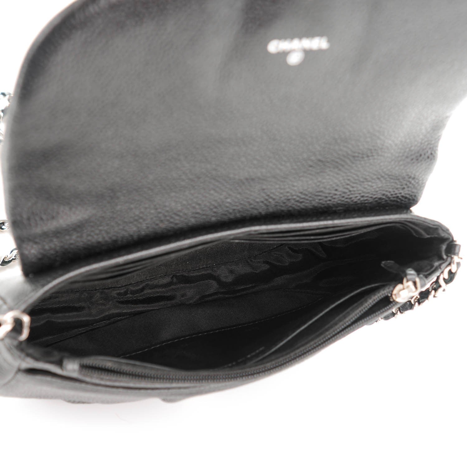 Chanel Caviar Half Moon Wallet On Chain WOC Black 6 of 8