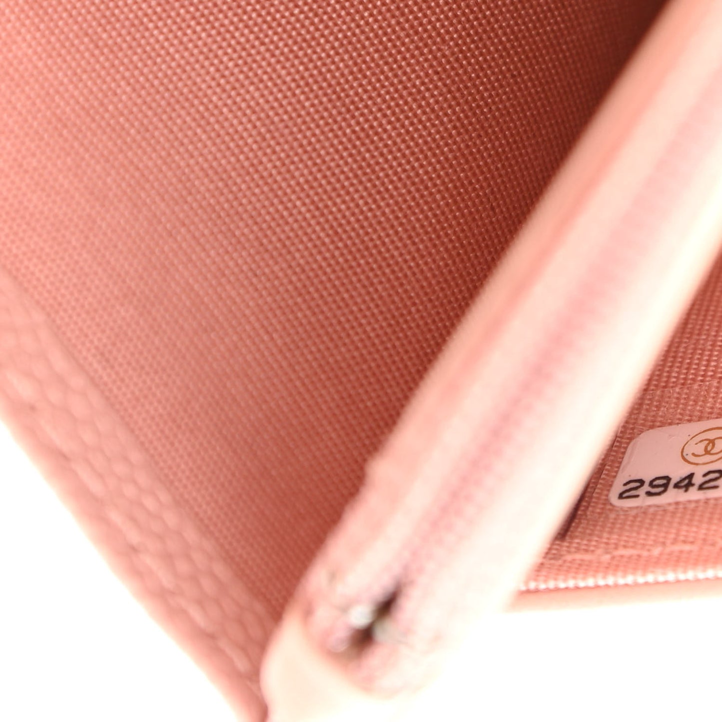 Metallic Caviar Quilted Vintage Mademoiselle Wallet On Chain WOC Light Pink