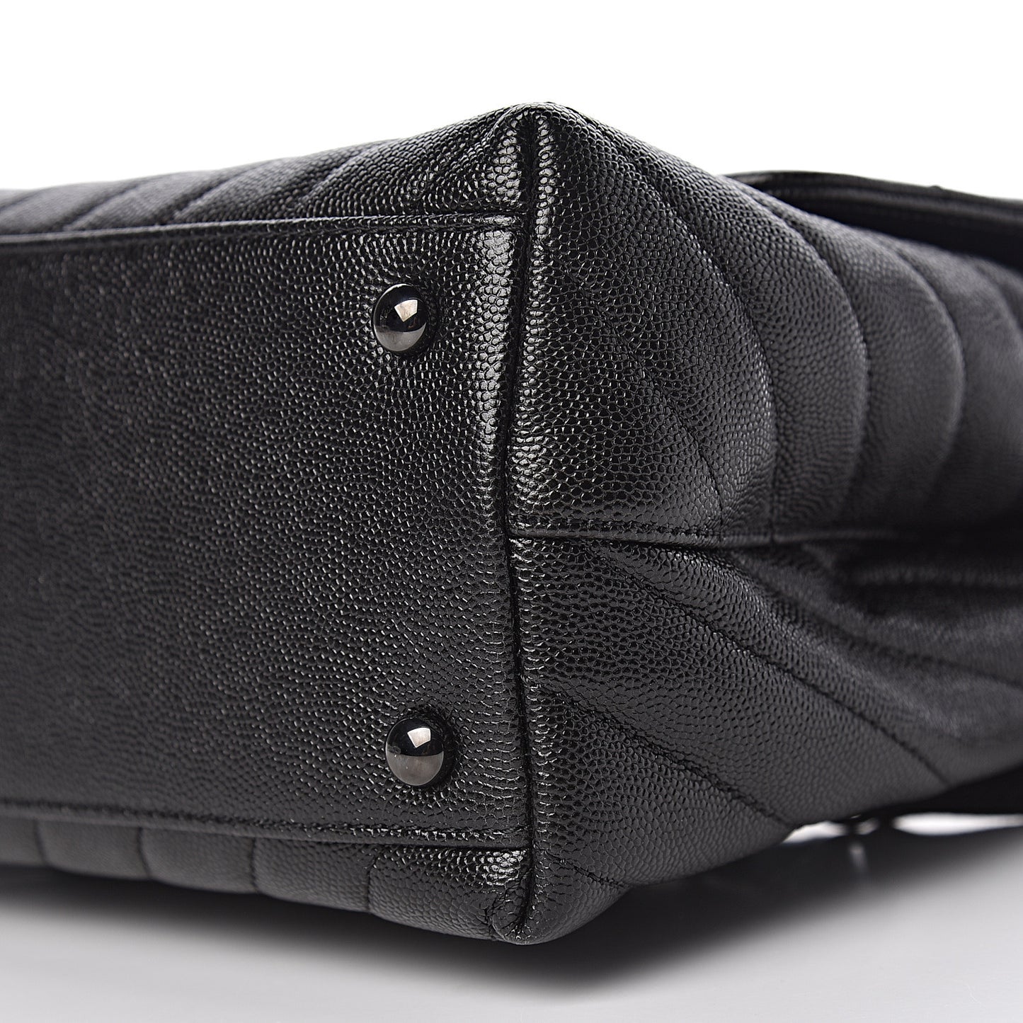 Caviar Chevron Quilted Small Coco Handle Flap So Black
