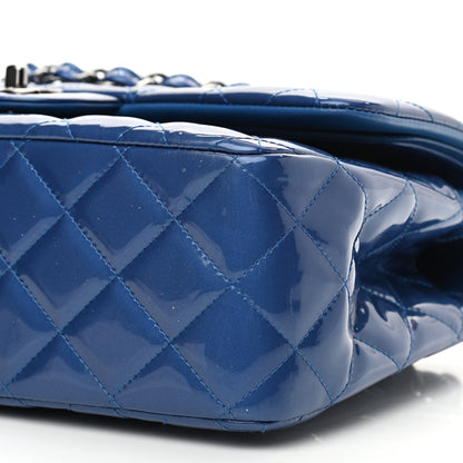 Chanel Patent Quilted Jumbo Double Flap Blue 11 of 11