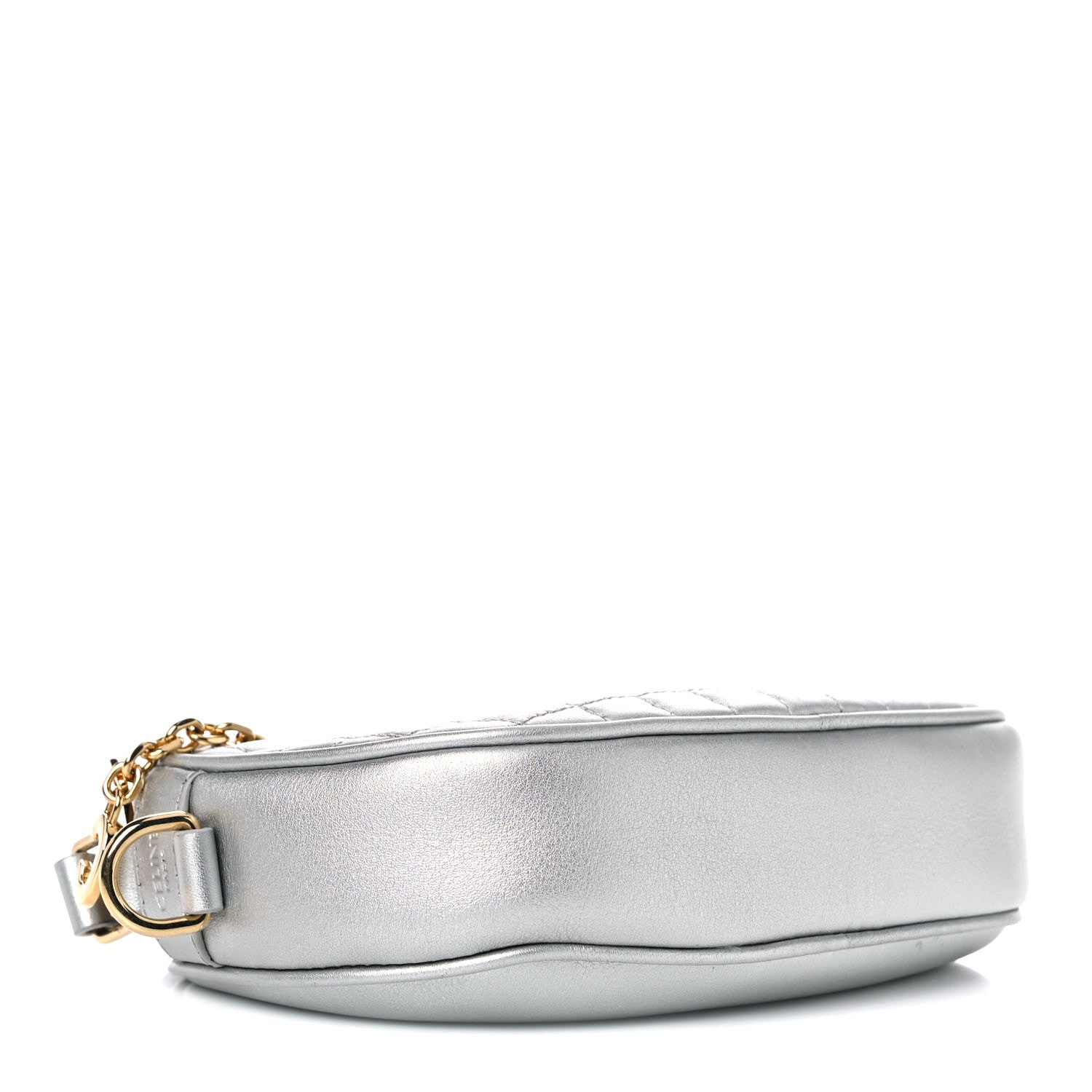 Celine Laminated Calfskin Quilted Small C Charm Bag Silver 4 of 9