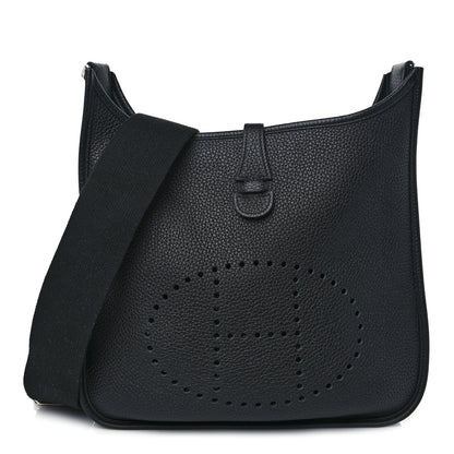 Hermes Taurillon Clemence Evelyne III PM Black 1 of 9