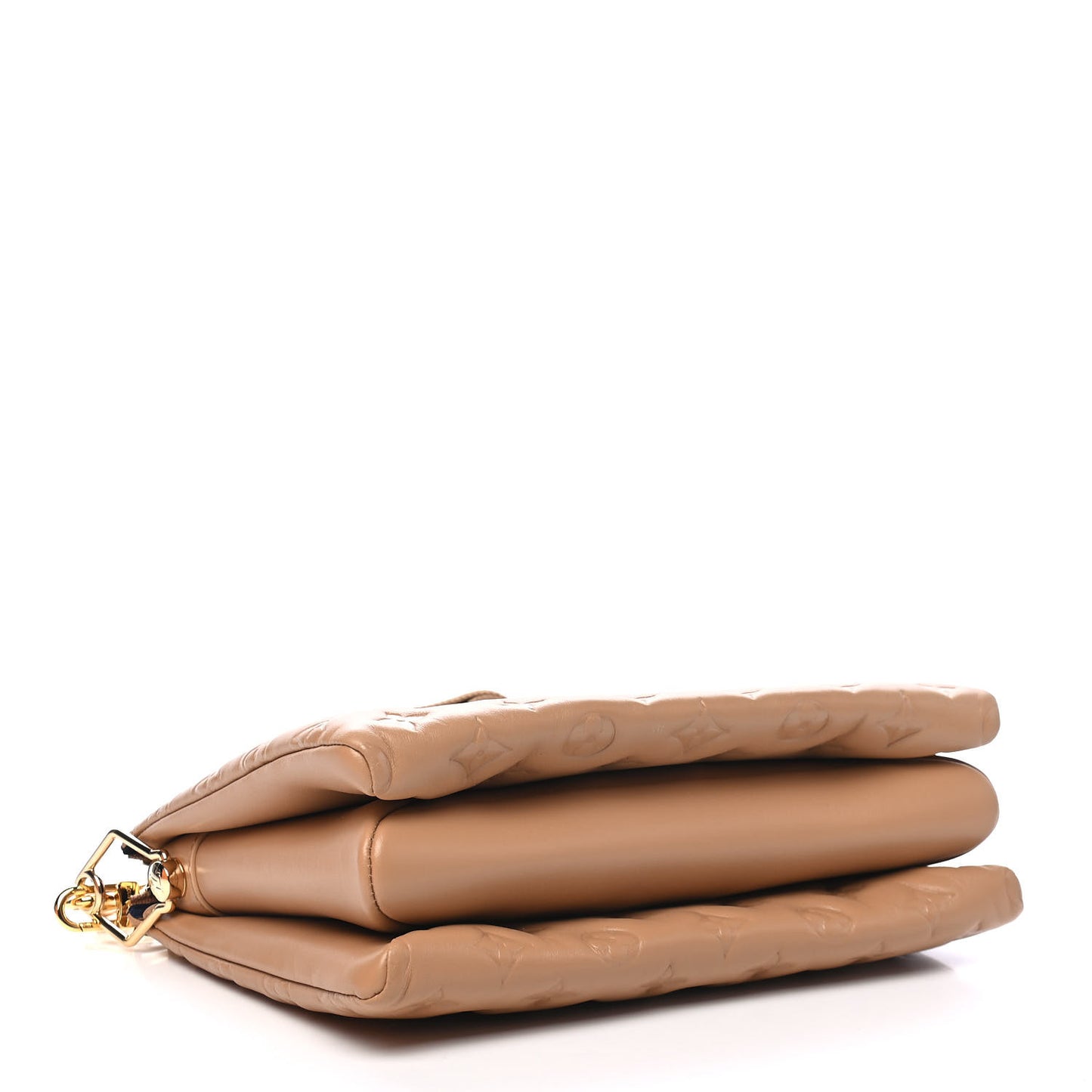 Lambskin Embossed Monogram Coussin PM Camel
