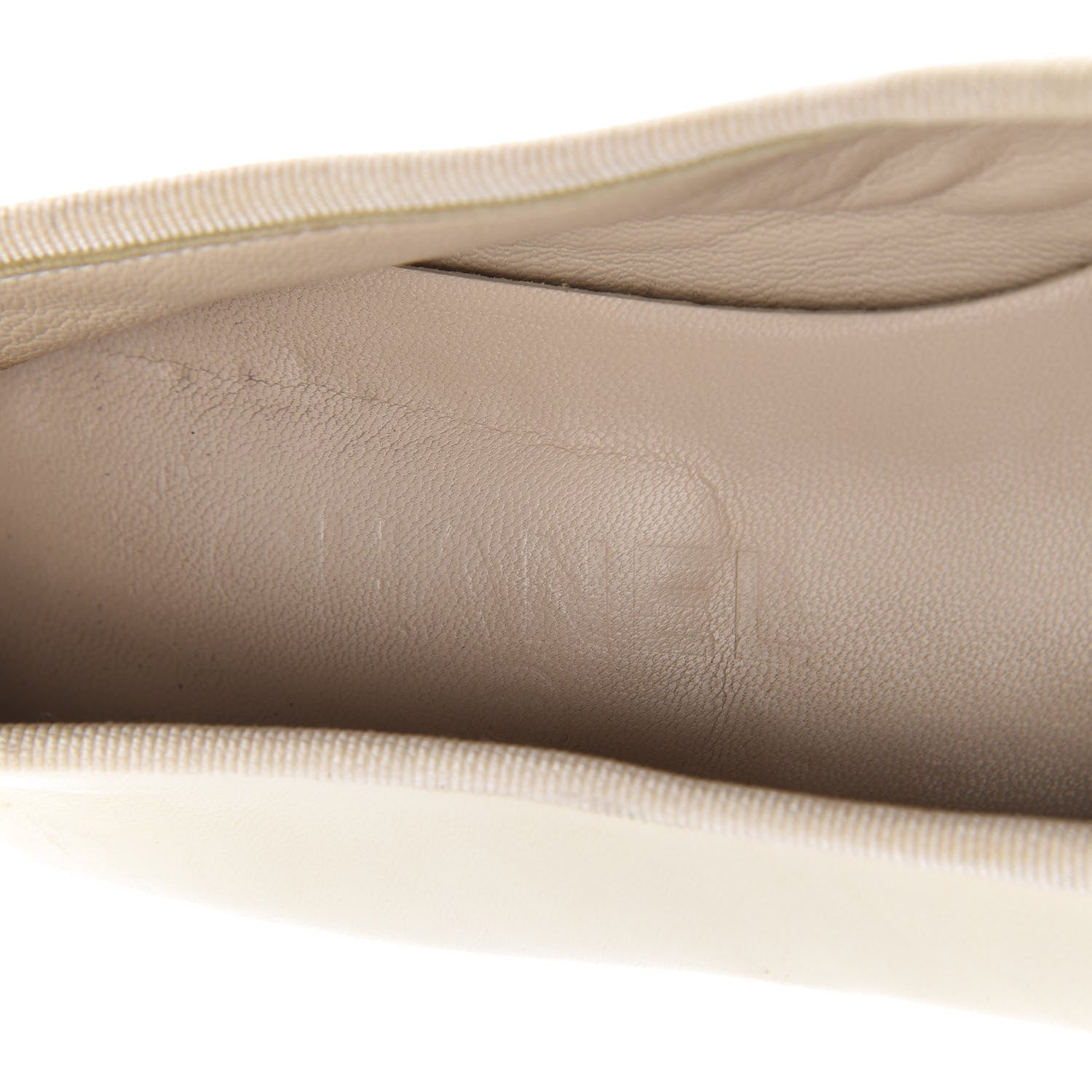 Chanel Calfskin Cap Toe CC Ballerina Flats 38 Beige Gold 8 of 9