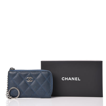 Chanel Caviar Quilted Key Holder Case Blue 16 of 16