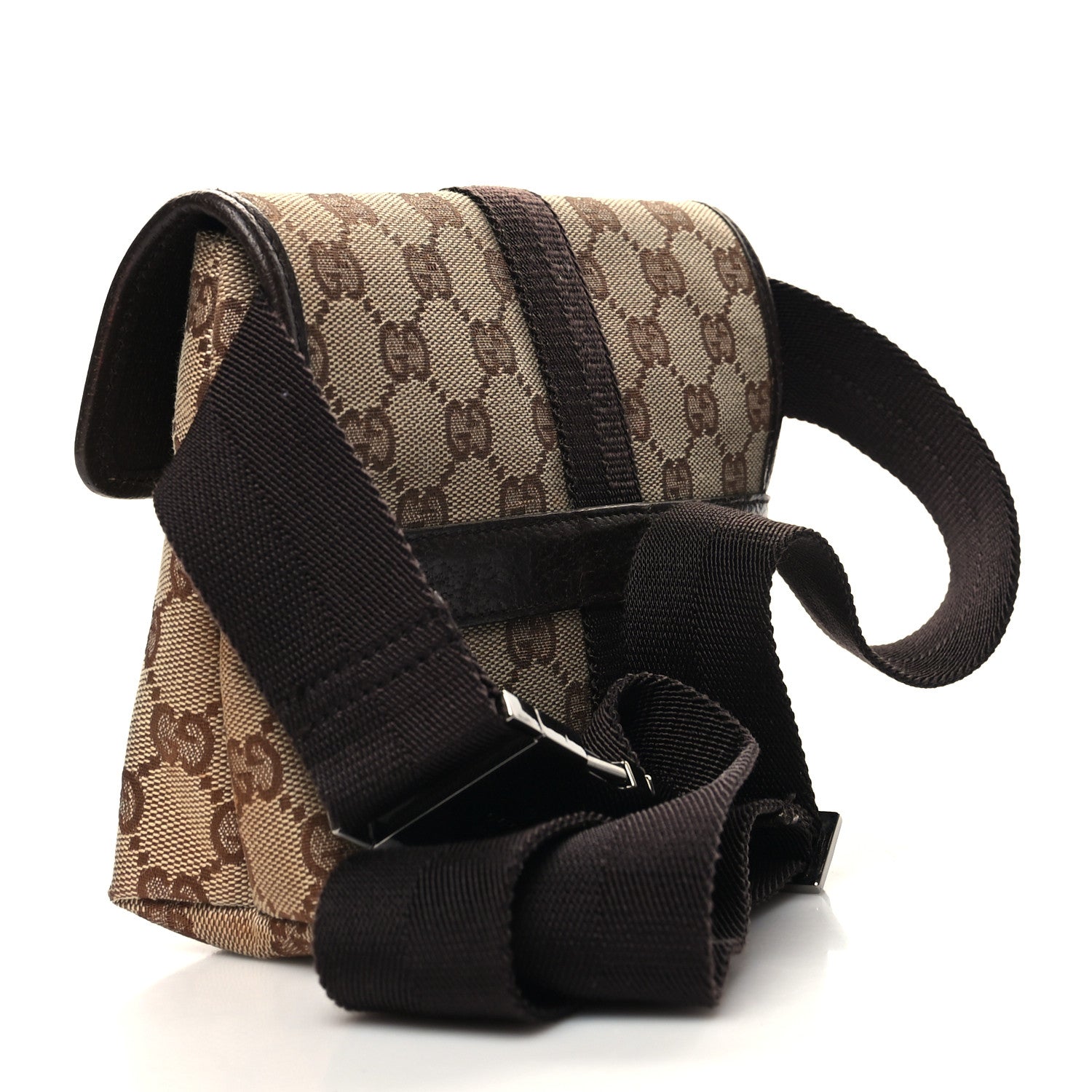 Gucci Monogram Waist Pouch Bag Dark Brown 3 of 10