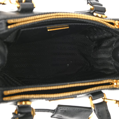 Prada Saffiano Lux Mini Galleria Double Zip Tote Black 5 of 13