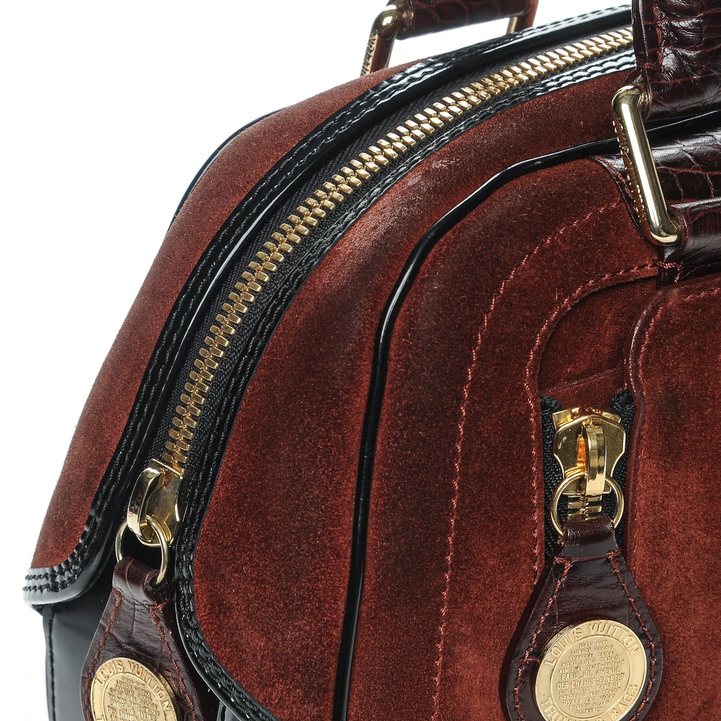 Suede Stamped Havane Bowler PM Brun