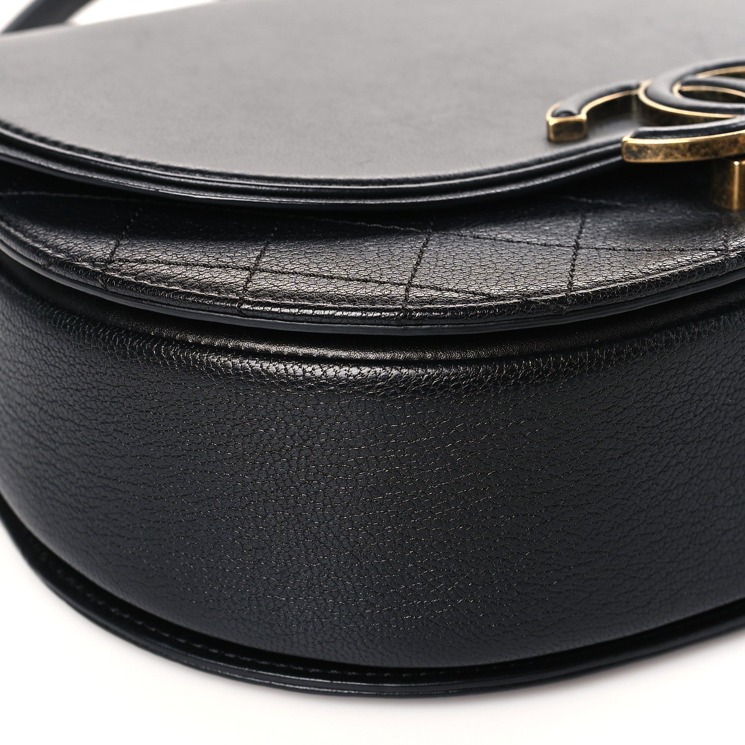 Chanel Shiny Calfskin Goatskin Quilted Medium Coco Curve Messenger Flap Black 8 of 9