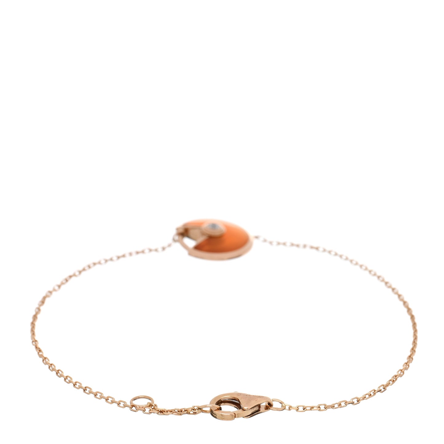 18K Pink Gold Diamond XS Carnelian Amulette de Cartier Bracelet