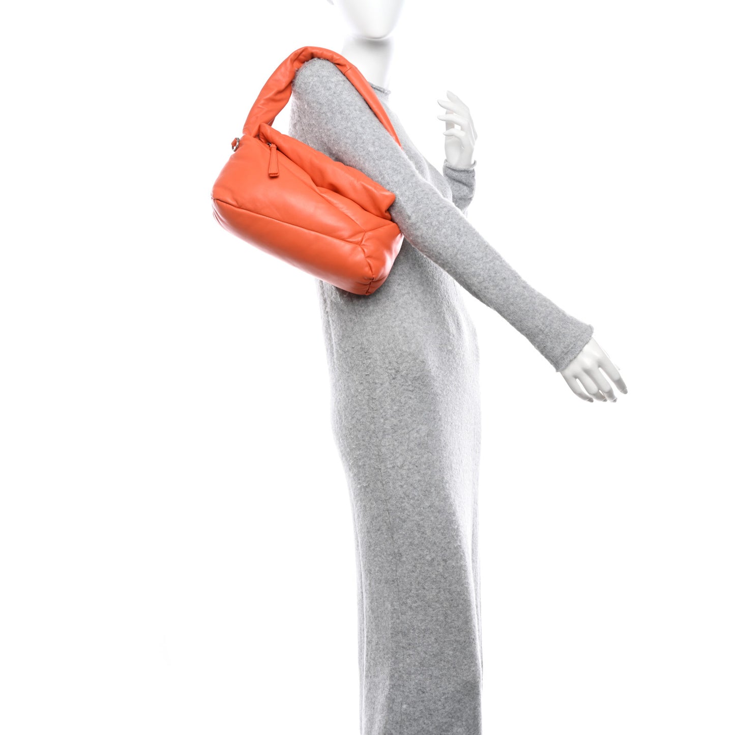 Shiny Nappa Puffer Puzzle Hobo Orange