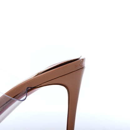 Christian Louboutin Patent PVC Just Nothing 85 Slide Sandals 35 Nude 10 of 13