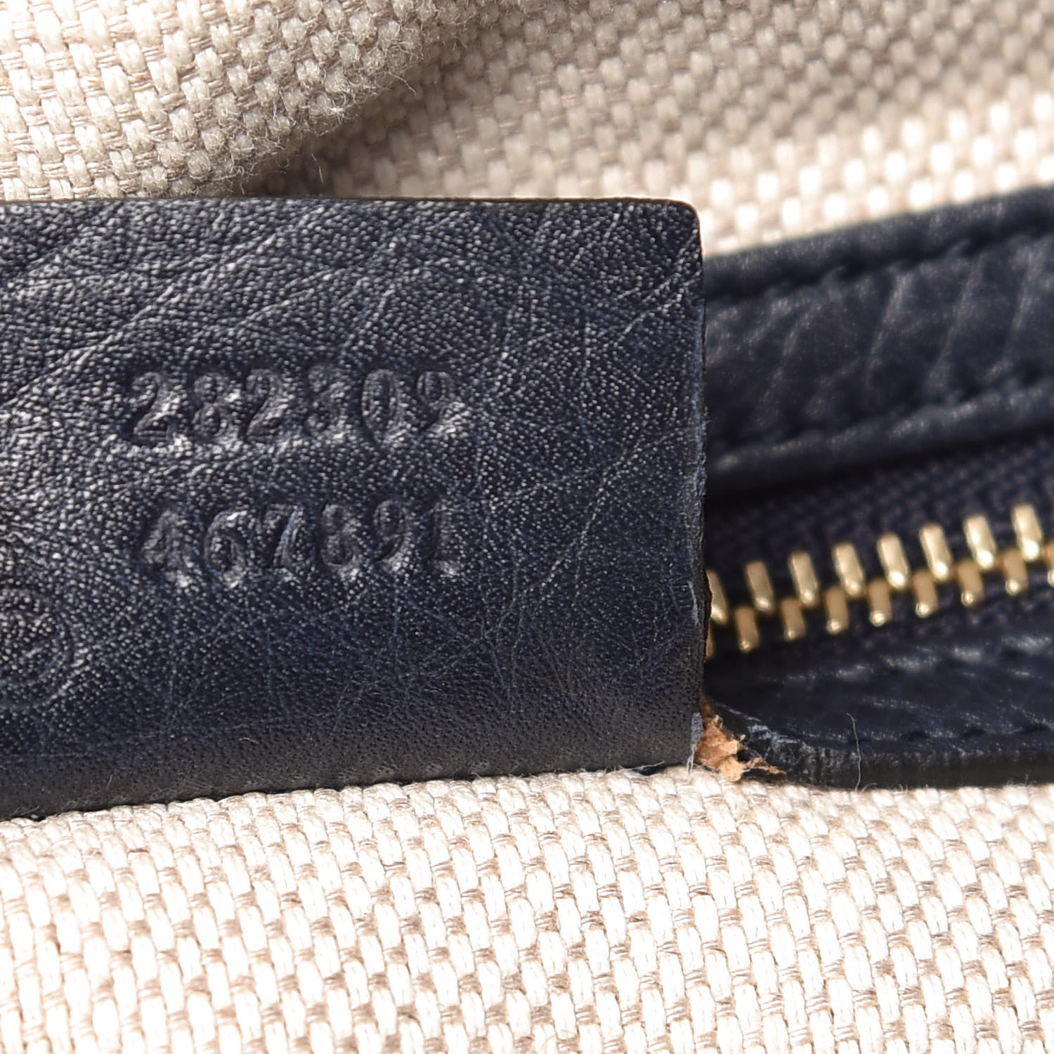 Gucci Pebbled Calfskin Medium Soho Shoulder Bag Blue 9 of 9