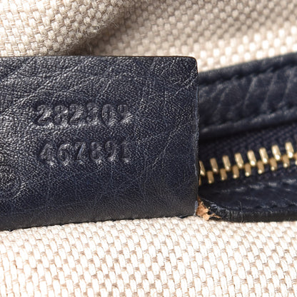 Gucci Pebbled Calfskin Medium Soho Shoulder Bag Blue 9 of 9