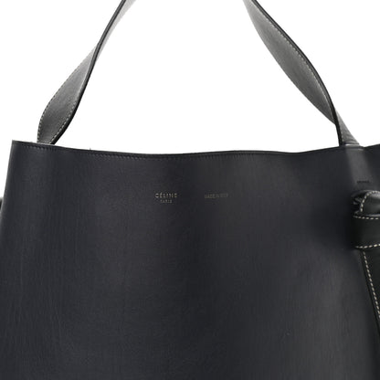 Celine Shiny Smooth Calfskin Small Twisted Cabas Navy Dark Green 8 of 10
