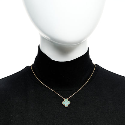 Van Cleef & Arpels 18K Yellow Gold Malachite Vintage Alhambra Pendant Necklace 2 of 6