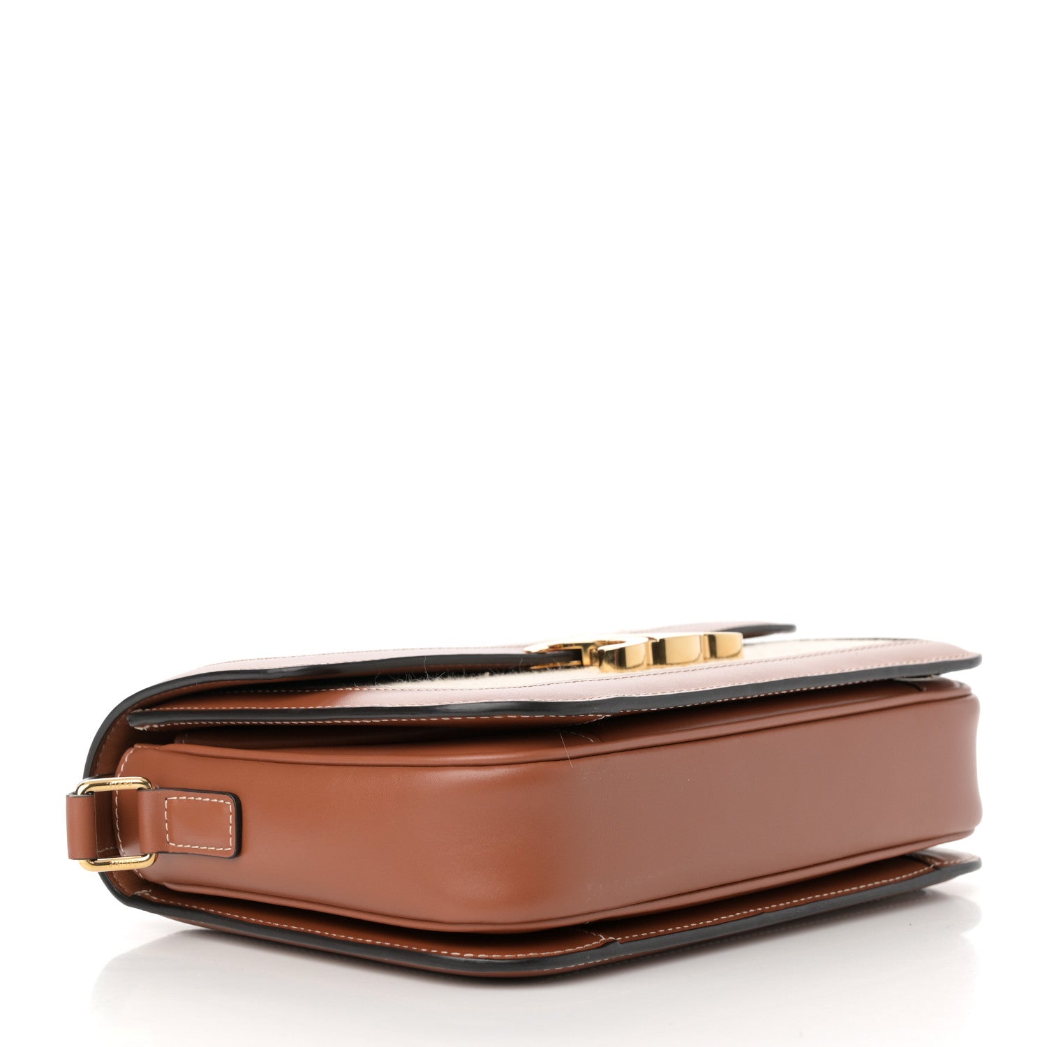 Celine Textile Crochet Natural Calfskin Teen Triomphe Natural Tan