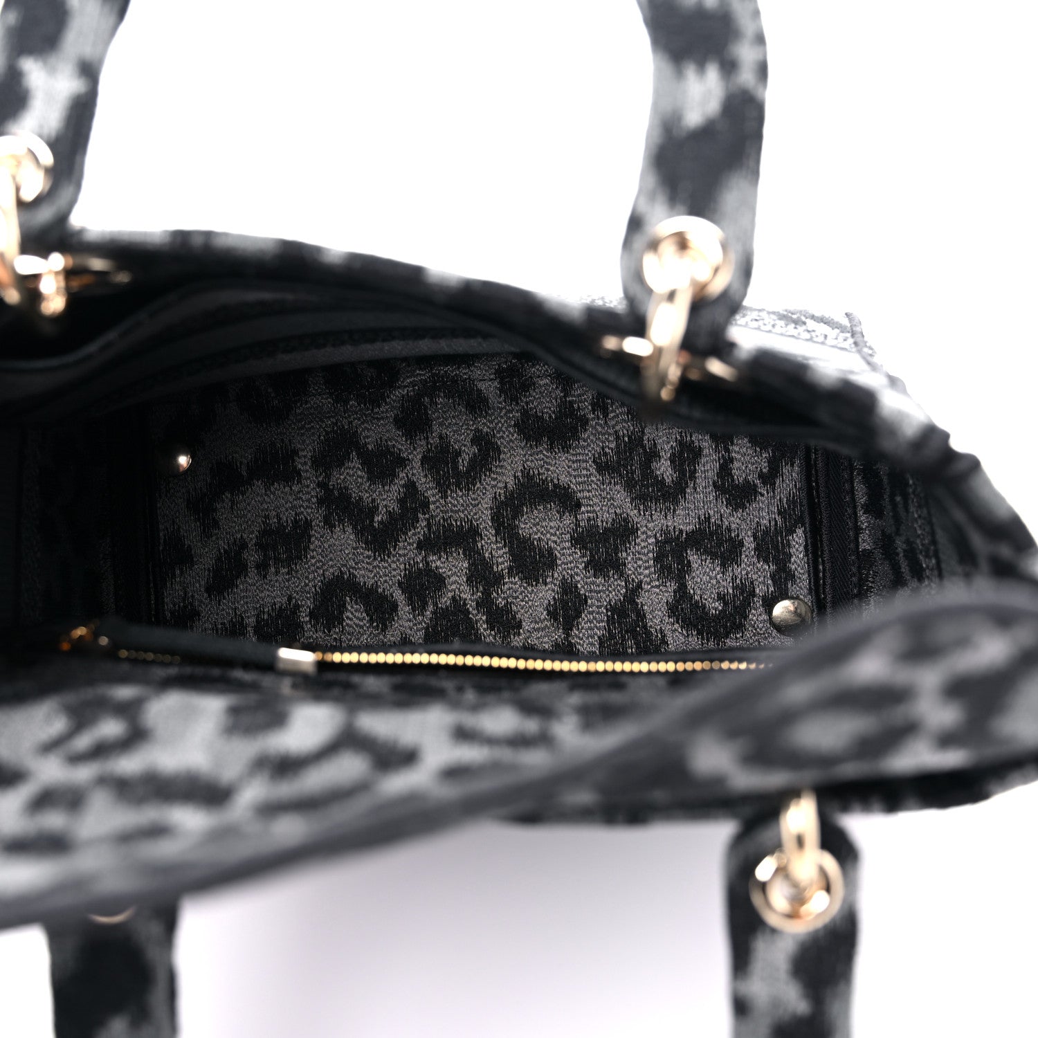 Christian Dior Canvas Mizza Embroidered Medium Lady D-Lite Gray 4 of 8