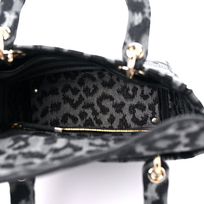 Christian Dior Canvas Mizza Embroidered Medium Lady D-Lite Gray 4 of 8