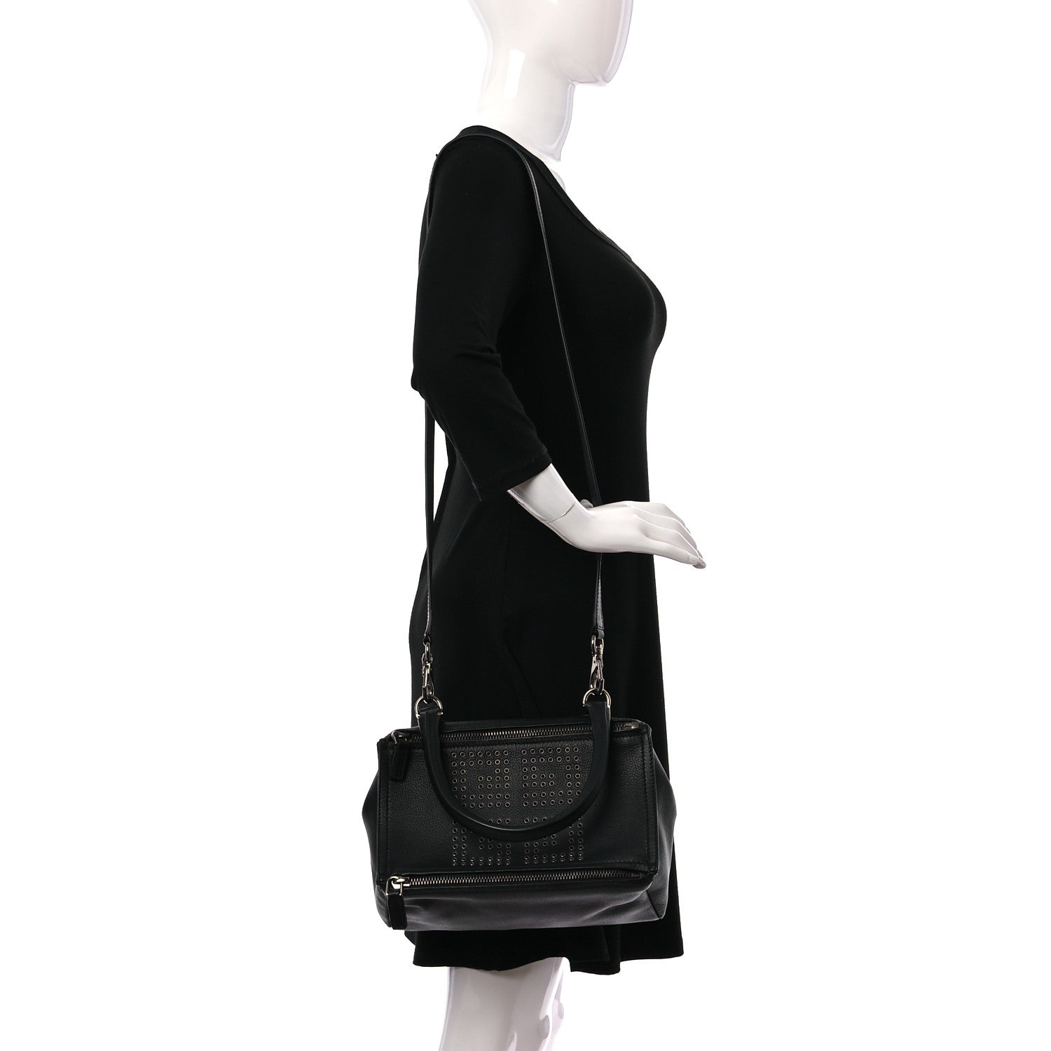 Givenchy Sugar Goatskin Rivet Embellished Large Pandora Black 2 of 10