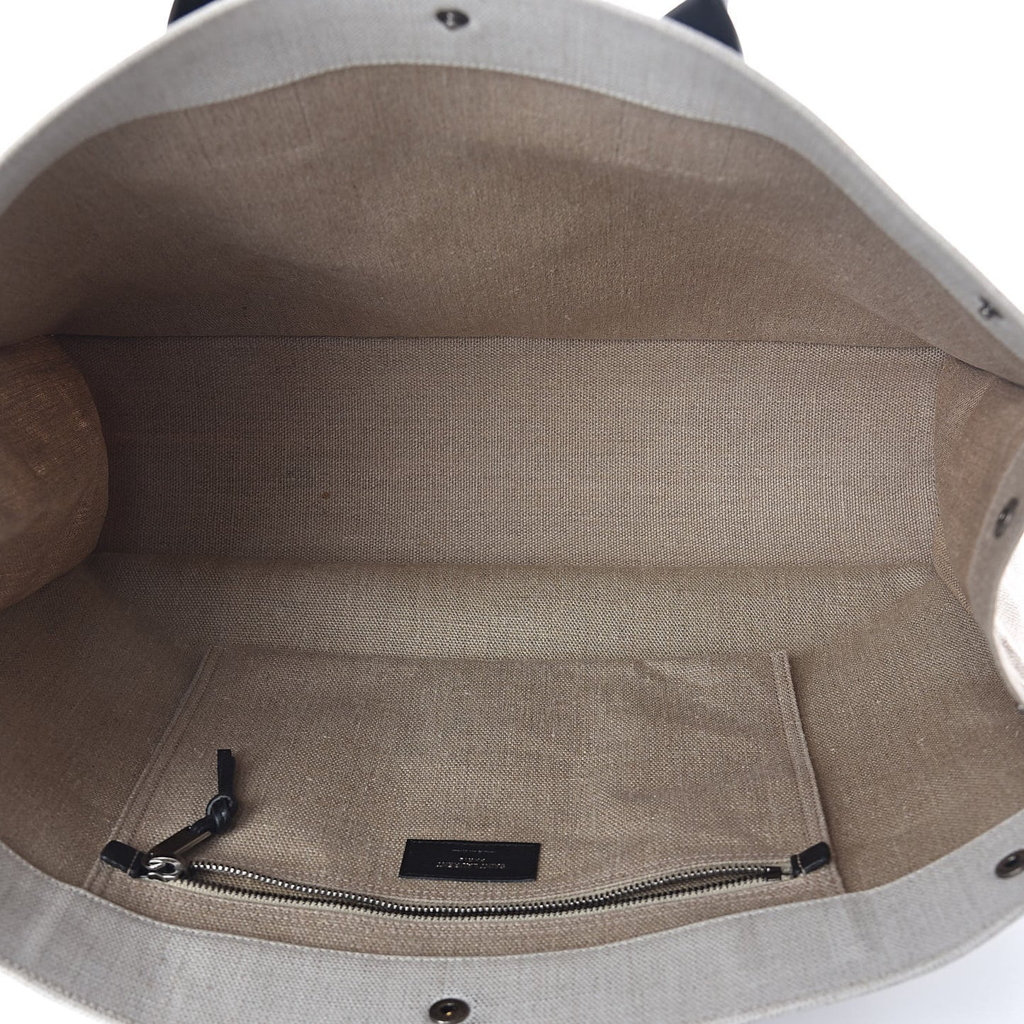 Linen Calfskin Rive Gauche Tote Optic White