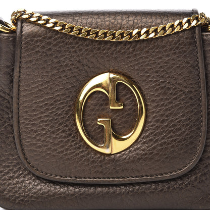 Gucci Metallic Pebbled Calfskin Small 1973 Chain Shoulder Bag Winter Leaf 9 of 9