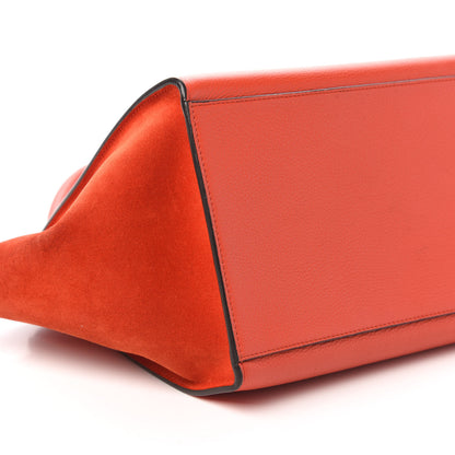 Celine Drummed Calfskin Suede Medium Trapeze Vermillion 6 of 9