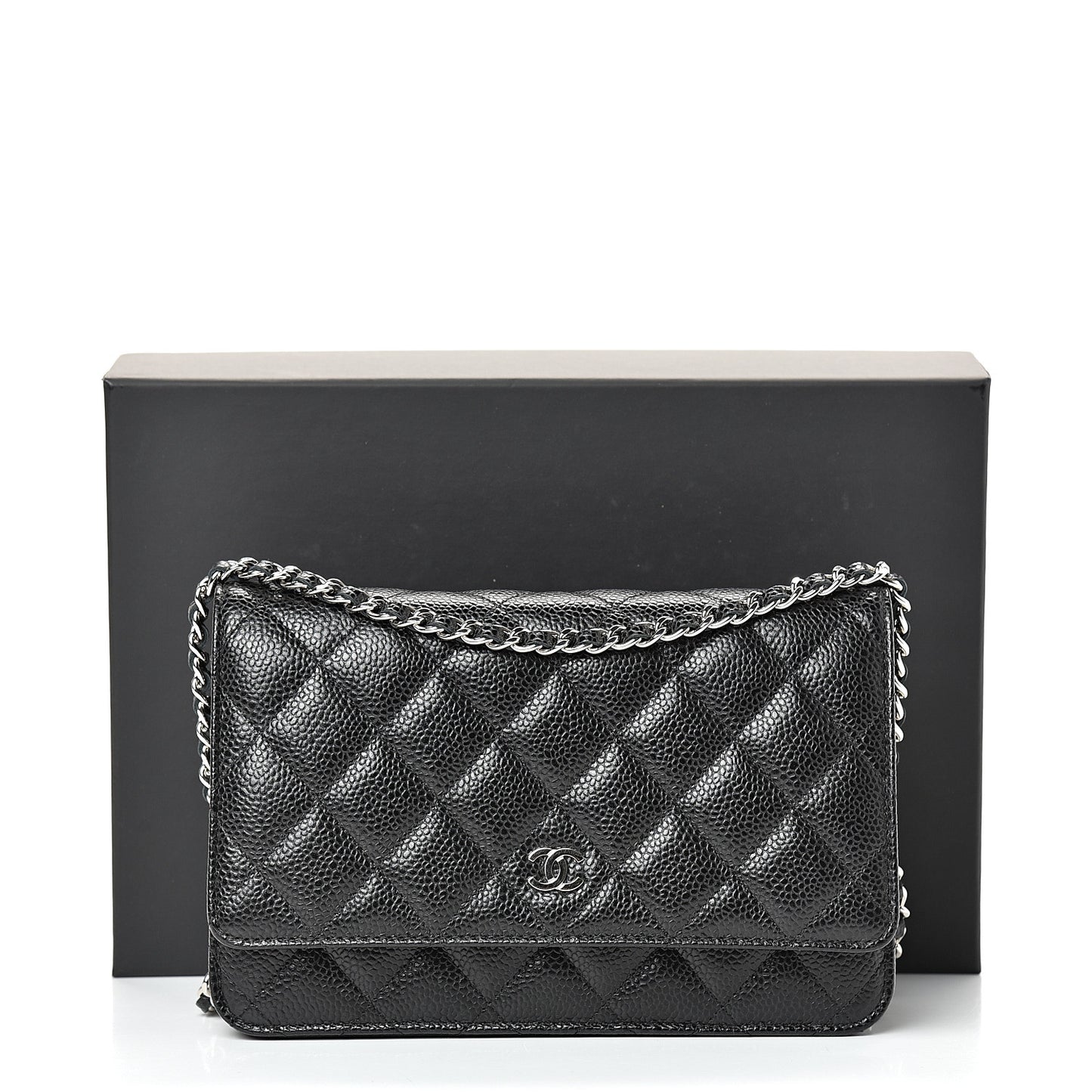Caviar Quilted Wallet On Chain WOC Black
