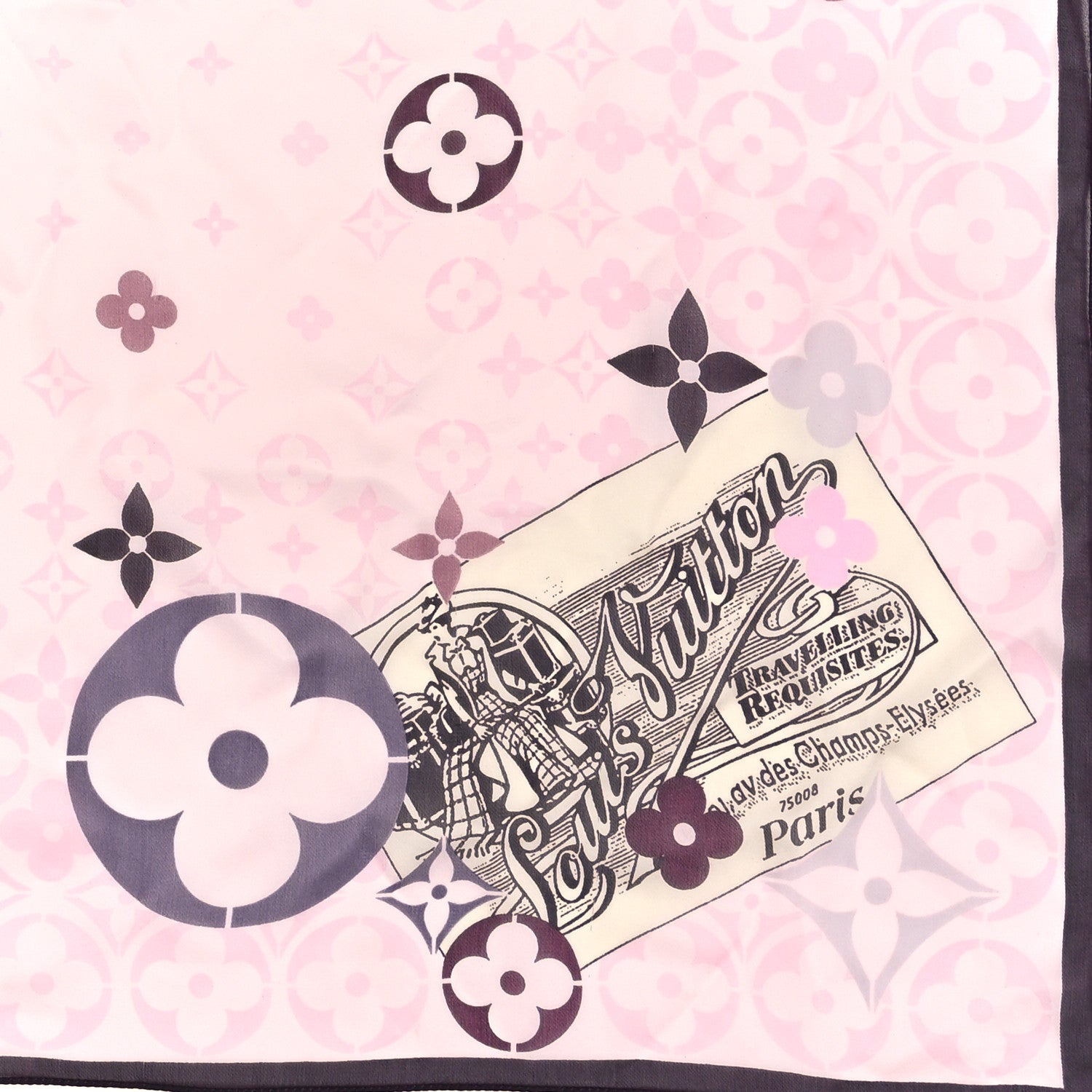 Louis Vuitton Silk Traveling Requisites Scarf Pink 2 of 4