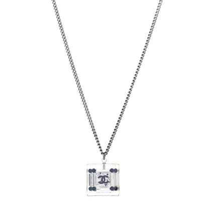 Chanel Lucite CC Square Charm Necklace 1 of 4