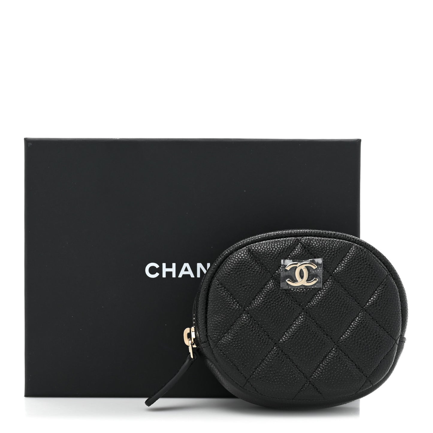 Caviar Quilted Zip Around Classic Coin Purse Black