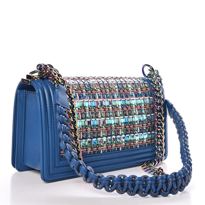 Chanel PVC Thread Woven Medium Boy Flap Dark Blue 3 of 9
